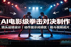AI电影级拳击对决制作：镜头运镜设计，动作提示词调优，格斗视频成片