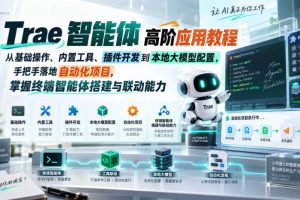 Trae智能体高阶应用教程，从基础操作、内置工具、插件开发到本地大模型配置，手把手落地自动化项目