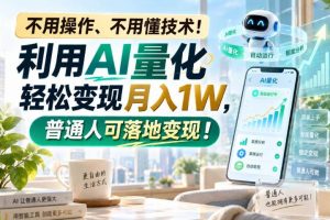 (20429期)利用AI量化轻松变现月入1W,普通人可落地变现,不用操作、不用懂技术!