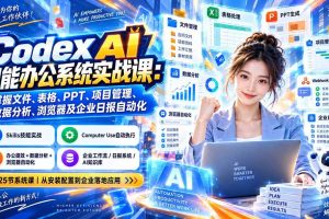（20446期）Codex AI智能办公系统实战课：掌握文件、表格、PPT、项目管理、数据分析、浏览器及企业日报自动化