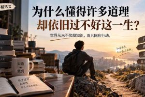 (20462期)社群精选文:为什么懂得许多道理却依旧过不好这一生?