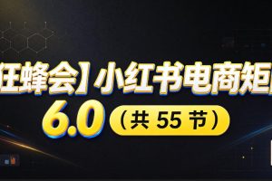 【无水印】【狂蜂会】小红书电商矩阵6.0，从零教你店铺搭建、多渠道精细化选品、AI素材原创、自动化发笔记、矩阵起店放大等