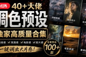 独家高质量调色素材合集！精选小红书40+多位网红婚礼/人像/风光摄影师的预设，按姓名整理，建议收藏！