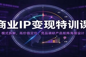 商业IP变现特训课：模式拆解，高价值定位，竞品调研产品矩阵海报设计