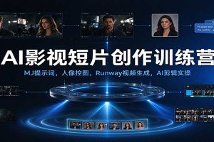 AI影视短片创作训练营：MJ提示词，人像控图，Runway视频生成，AI剪辑实操
