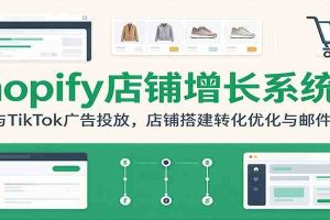 Shopify店铺增长系统课：FB与TikTok广告投放，店铺搭建转化优化与邮件营销