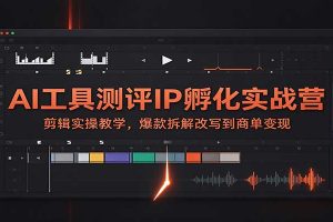 AI工具测评IP孵化实战营：剪辑实操教学，爆款拆解改写到商单变现