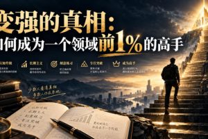 付费文章：变强的真相：如何成为一个领域前1%的高手