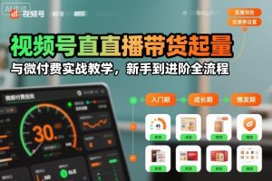 视频号直播带货起量与微付费实战教学，新手到进阶全流程（更新26年10月）
