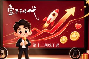 宝子哥抖音直播第13期VIP线下课9月5-6日，26年最值得看的直播课程，快速突破直播间流量瓶颈，打造高效起号闭环