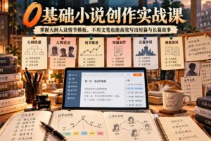 0基础小说创作实战课｜掌握大纲人设情节模板，不用文笔也能高效写出短篇与长篇故事