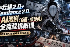 小云雀2.0+Seedance 2.0：爆款AI漫剧《百匠・纸契灵》全流程拆解课，系统掌握AI漫剧短片创作逻辑