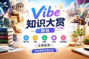 Vibe知识大赏教程，理工科、文史、科学、艺术、生活常识全都能做，简易教程含提示词