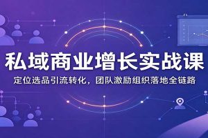 私域商业增长训练营：定位选品引流转化，团队激励组织落地全链路